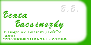 beata bacsinszky business card